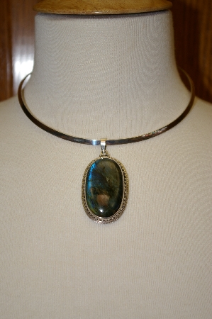 +MBA #16-121  Nice Labradorite Sterling Pendant