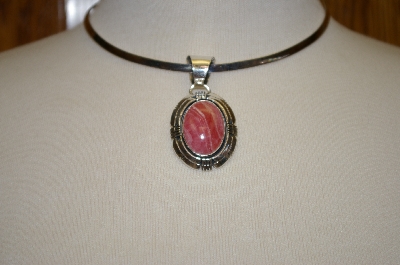 +MBA #16-116  Beautiful Artist Signed Rhodocroite Sterling Pendant