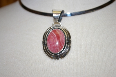 +MBA #16-116  Beautiful Artist Signed Rhodocroite Sterling Pendant