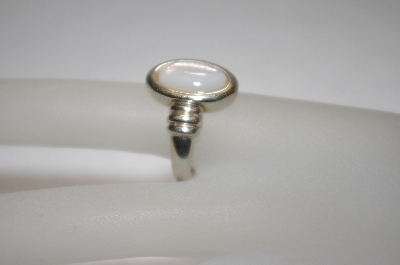 +MBA #16-133  Artist Stamped Mother Of Pearl Sterling Ring