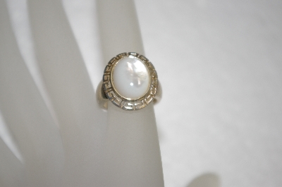 +MBA #16-138  Artist Signed Mother Of Pearl Sterling Ring