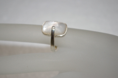 +MBA #16-130  Artist Signed White Mother Of Pearl Sterling Ring