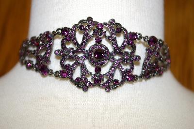 +MBA #17-398  Vintage Look Purple Crystal Chocker