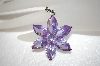 "SOLD"  Large Beautiful Lavender Cz Flower Pendant