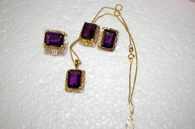 +MBA #17-601   "Emerald Cut Amethyst 4 Piece Set"