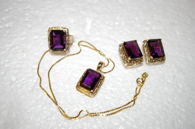 +MBA #17-601   "Emerald Cut Amethyst 4 Piece Set"