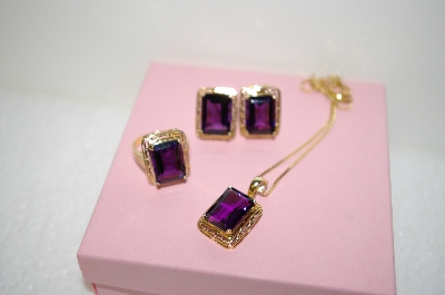+MBA #17-601   "Emerald Cut Amethyst 4 Piece Set"