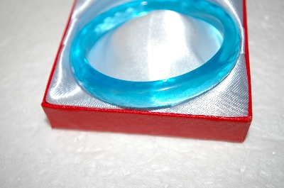 +MBA #17-223A  Rare Turquoise Blue Glass Bangle Bracelet