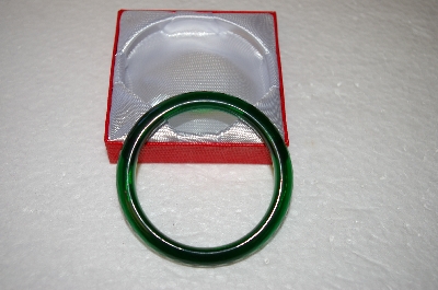 +MBA #16-11  Rare Dark Green Glass Bangle Bracelet