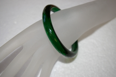 +MBA #16-11  Rare Dark Green Glass Bangle Bracelet