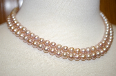 +MBA #17-040  Pale Pink Double Strand Fresh Water Pearls