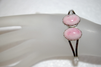 +MBA #17-055  Pink Gemstone Hinged Bracelet