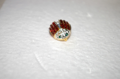 +MBA #17-073  Small Red & White Crystal Lady Bug Pin