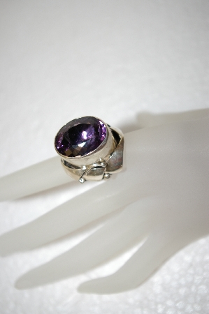 +MBA #17-643  Artist "IRV" Signed Tall Amethyst Ring