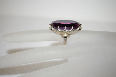 +MBA #17-664  Aintique Sterling Purple Stone Ring