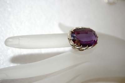 +MBA #17-664  Aintique Sterling Purple Stone Ring