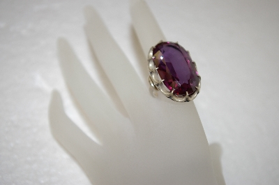+MBA #17-664  Aintique Sterling Purple Stone Ring