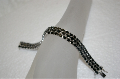 +MBA #S   3 Row 30ct Sapphire Sterling Bracelet