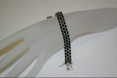 +MBA #S   3 Row 30ct Sapphire Sterling Bracelet