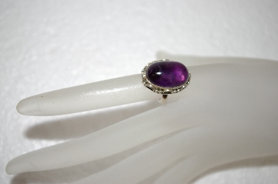 +MBA #17-679  Cabochon Amethyst Sterling Ring