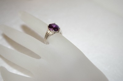 +MBA #17-701  Oval Cut Amethyst Sterling Ring