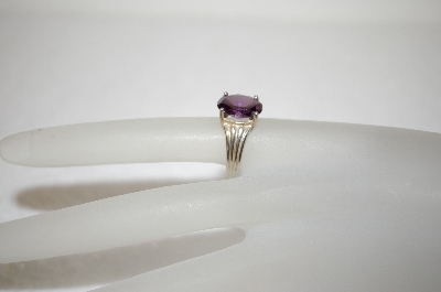 +MBA #17-701  Oval Cut Amethyst Sterling Ring