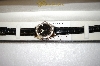 +MBA #17-297  Genevex Swarovski Crystal Black Strap Watch
