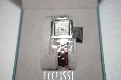 +MBA #17-066  Ecclissi Sterling 1/3Ct Diamond  Two Toned Bracelet Watch