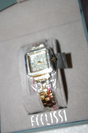 +MBA #17-066  Ecclissi Sterling 1/3Ct Diamond  Two Toned Bracelet Watch