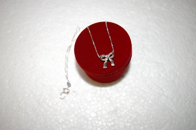 +MBA #17-317  Sterling Silver Bow Pendant & Chain Set