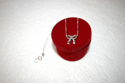 +MBA #17-317  Sterling Silver Bow Pendant & Chain Set