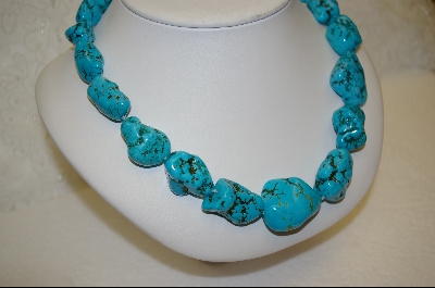 +MBA #BH   Large Dyed African Howlite Nugget Necklace