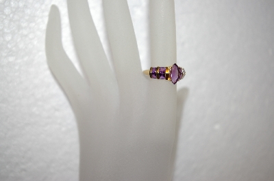 +MBA #17-200  Marquise & Princess Cut 14K Amethyst Ring