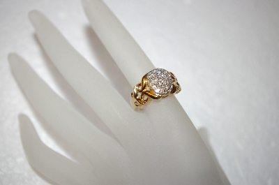 +MBA #17-189   "14K Round Top Filigree Shank 1/2ct Diamond Ring