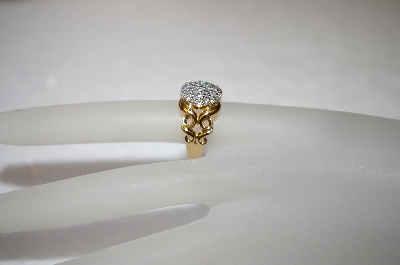 +MBA #17-189   "14K Round Top Filigree Shank 1/2ct Diamond Ring