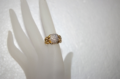 +MBA #17-189A 14K Round Top Filigree Shank Diamond Ring