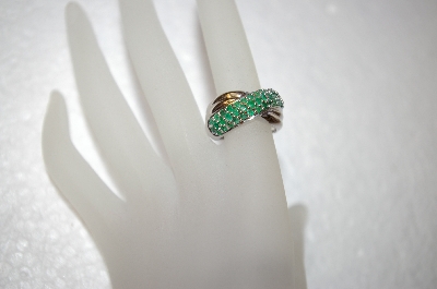 +MBA #17-257 Sterling Emerald Cross Over Ring