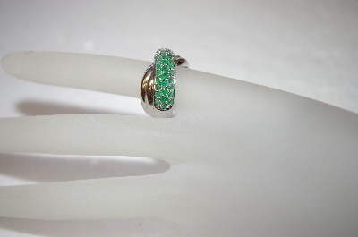 +MBA #17-257 Sterling Emerald Cross Over Ring