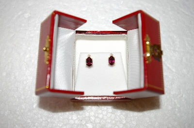 +MBA #17-185  14K Rhodlite & Diamond Earrings