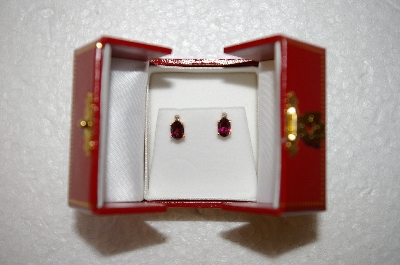 +MBA #17-185  14K Rhodlite & Diamond Earrings