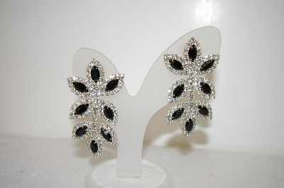 +MBA #17-517  "Black & Clear Crystal Drop Earrings