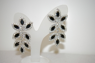 +MBA #17-517  "Black & Clear Crystal Drop Earrings