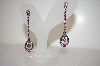 +MBA #17-535  Two Shades Of Pink Crystal Drop Earrings