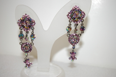 +MBA #17-525  Fancy Pink AB Crystal Earrings