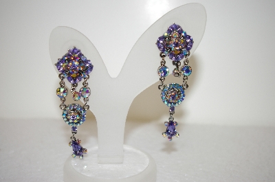 +MBA #17-510  Fancy Lavender AB Crystal Earrings