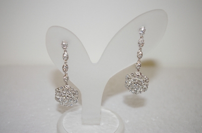 +MBA #17-496  Charles Winston Antique Look Clear Cz Earrings