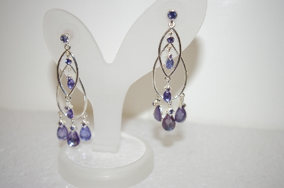 +MBA #17-514  Lavender Glass & Crystal Earrings