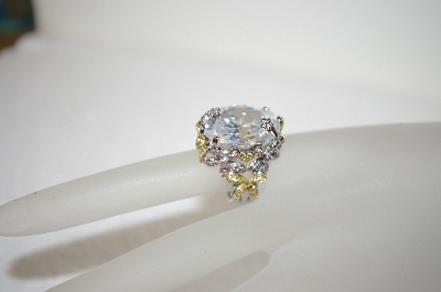 +MBA #17-579  Charles Winston Large Clear CZ Flower Ring