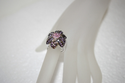 +MBA #17-573  Charles Winston PinK & Lavender CZ Flower Ring