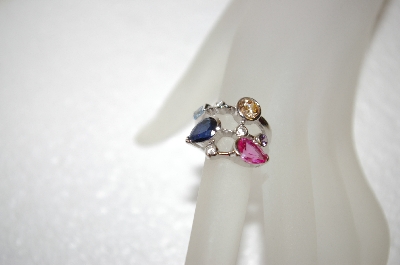 +MBA #17-571  Charles Winston Created Sapphire & CZ Ring